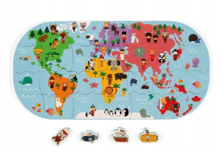 Kúpeľové puzzle mapa sveta 28 prvkov