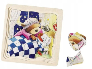 Drevené puzzle vrstva Bear Day