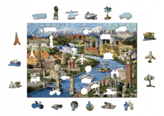 Drevené puzzle Puzzle Atrakcie na svete 300 ks
