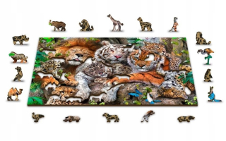 Puzzle drevené puzzle spiace Kotka 300 Elem