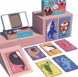 Drevené puzzle s palicami Montessori 919