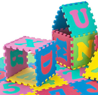 Pena puzzle číslice Veľké písmená 29x29cm 36 ks
