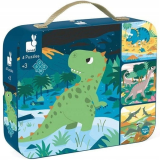 Progresívne puzzle Dinosaury 4 puzzle Janod 3+