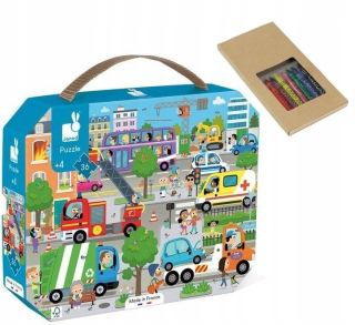 Puzzle v kufri City 36 dielikov 4+, Janod