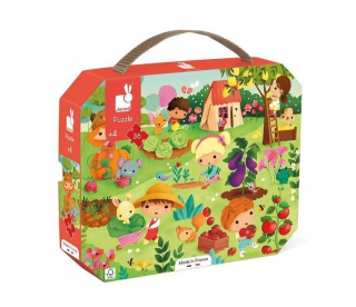 Puzzle v kufri záhrade 36 el. Made in France Janod
