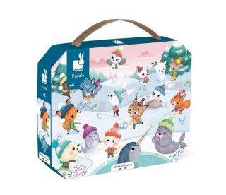 Puzzle v kufri zábava na snehu France Janod
