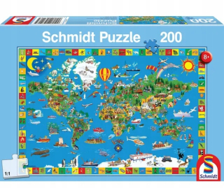 Puzzle s mapou sveta Atlas 200 hádanky 8+