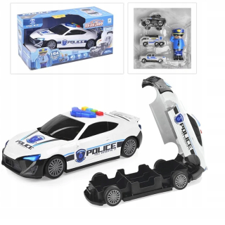 POLICEJNÝ RÁDIO AUTOGRÁŽ +3 autá Resoraki KOGUTY