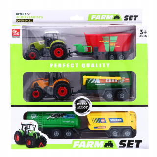 Sušička 2x Traktor 4x Metal Machine Set Farmer