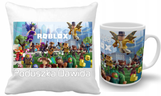 Detský vankúš - Vankúš Roblox+hrnček+meno