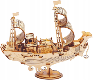 RoboTime Drevené Model Puzzle 3D japonská loď