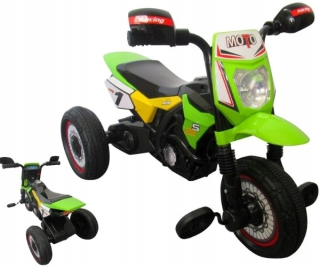 Trojuholníkové bicykle Motorek Green LED svetlá