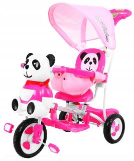 Bicykel s tromi kotlami pre deti panda Teddy Bear 2in1