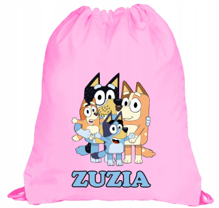 Ružový batoh vrece WF - Bluey Blue + meno!