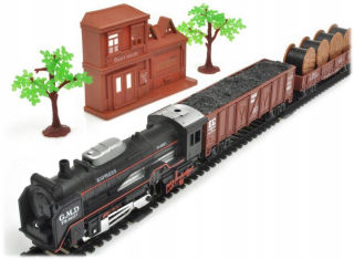 Realistické fronta Kráľ Rail - Parná lokomotíva + 3 Wagon
