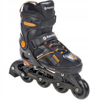 Detské kolieskové korčule - Nastaviteľné valce Raven Pulse Black / Orange 37-40