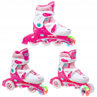 Detské kolieskové korčule - Roller-Roller Nastaviteľné 3IN1 CROXER MISY 31-34 LED