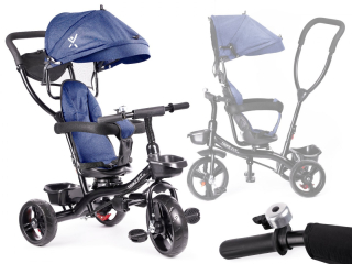 Vidaxl drevený bežecký bicykel v modrej farbe
