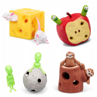 Naťahovacie myš Leniwce Aliens Worms Set