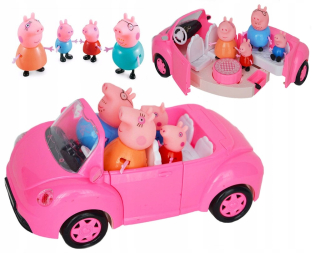 Peppa PEPPA auto 4 figúrky auto svieti hru