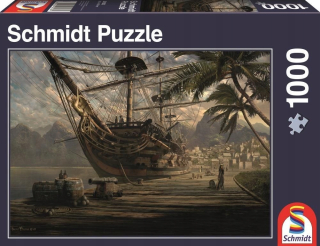 Schmidt Puzzle Stará loď v prístave 1000 prvkov