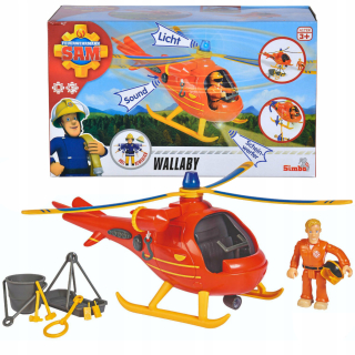 Simba Požiarnik Sam Helikoptéra Light Sound figúrkami