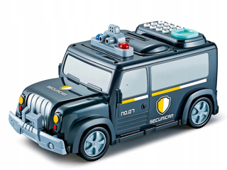 Pokladnička pre deti - Piggy Bank Auto pre políciu odtlačkov prstov bankovú chatu