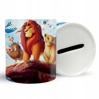Detská pokladnička - Piggy Bank Fairy Tale King Lion Darček+text zadarmo