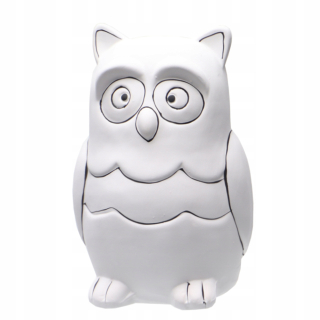 Detská pokladnička - Keramická breh Piggy na maľovanie, Owl