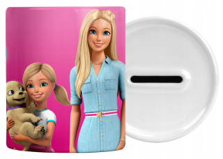 Pokladnička pre deti - Detská prasiatka Barbie s menom zadarmo