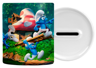 Detská pokladnička - Detská prasiatka Smurf s menom zadarmo