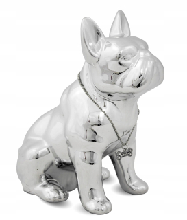 Detská pokladnička - Piggy Bank Figurín Silver Bulldog 17x15 120220