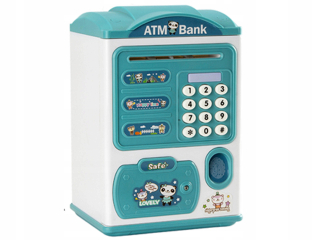 Pokladnička pre deti - PRASIATKA NA ČÍTAČKU PRSTOV, ATM, ODtlačok, BEZPEČ