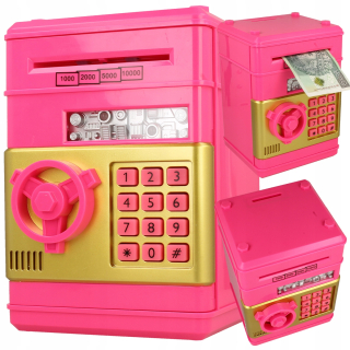 Pokladnička pre deti - Piggy Bank Sejf Sejstomat Banknote Coins Pin kód