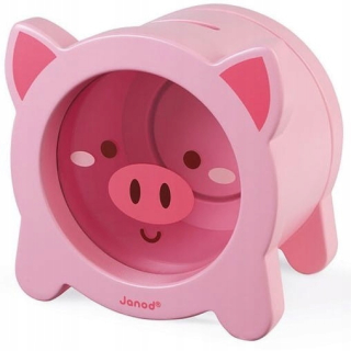 Detská pokladnička - Piggy Piggy Bank pre úspory drevené janod