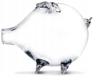 Detská pokladnička - Glass Piggy Bank Bank veľký figurín darček xxl