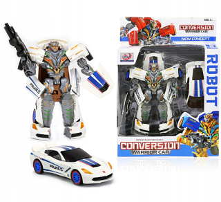 Skladacie auto robot 2v1 bojovník so zbraňou premeniť