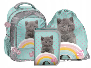 Školský batoh - Sweet Kitty Backpack School Girl Set Ptl