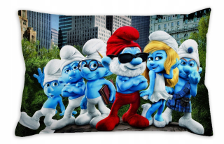 Detský dekoračný vankúš - Vankúš Smurfs na narodeniny Gift Gadget Hit !!