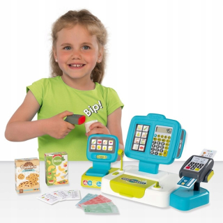 SMOBY elektronickú pokladňu s modrým skenerom