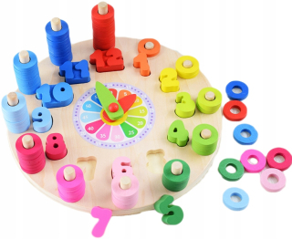 Triedič Drevený Educational Clock Science Counting