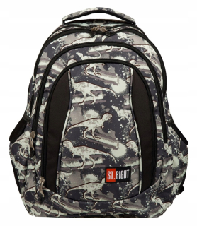 Školská taška, batoh - St.Right Majewski Backpack BP4 Dinosaurus Boys 24