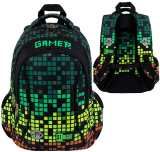 Školský batoh - St.right Majewski School Backpack Pixel Gamer-5273