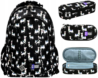 Školská taška, batoh - St.Right Batoh BP32 3-Komajná LAMA LAMAS + CASE CASE S