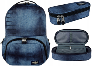 Školská taška, batoh - St.Right Backpack BP35 ST. Džínsy 619939 + puzdro na ceruzku