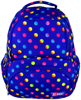 Školská taška, batoh - St.Right Backpack BP7 4-Chamber Neon Dots 612329