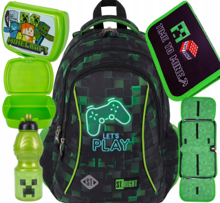 Batoh pre mládež v St.right+puzdro na ceruzku Minecraft