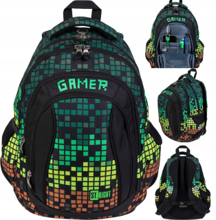 Školský batoh - St.right School Backpack Pixel Gamer 4 Kom