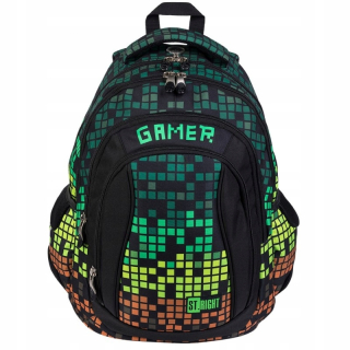 Školský batoh - Batoh St.Right School Batoh 4 cm Pixel Gamer BP04