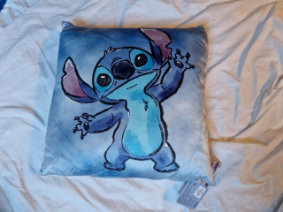 Detský dekoračný vankúš - Stitch cool modrý vankúš 45 cm x 45 cm